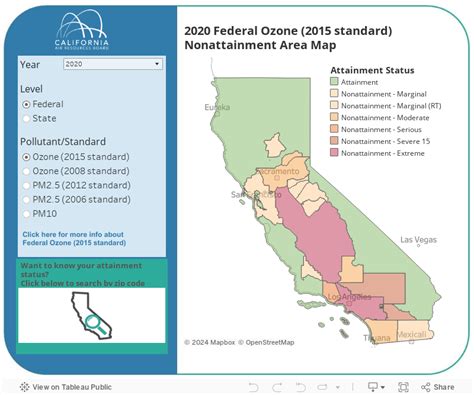 california air quality state national area designation maps